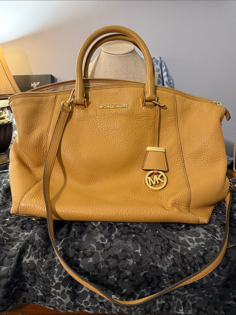 Michael Kors Pebbled Leather Tote in Camel